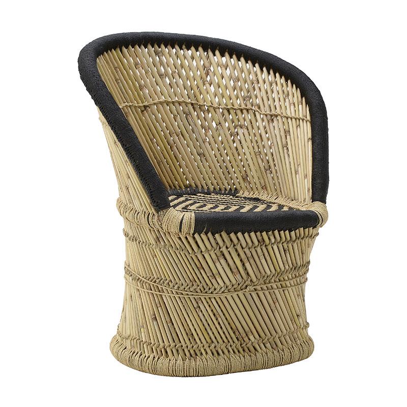 3504920003 FOTELJA OD BAMBUSA NATURAL CRNA 60X65X85 CM