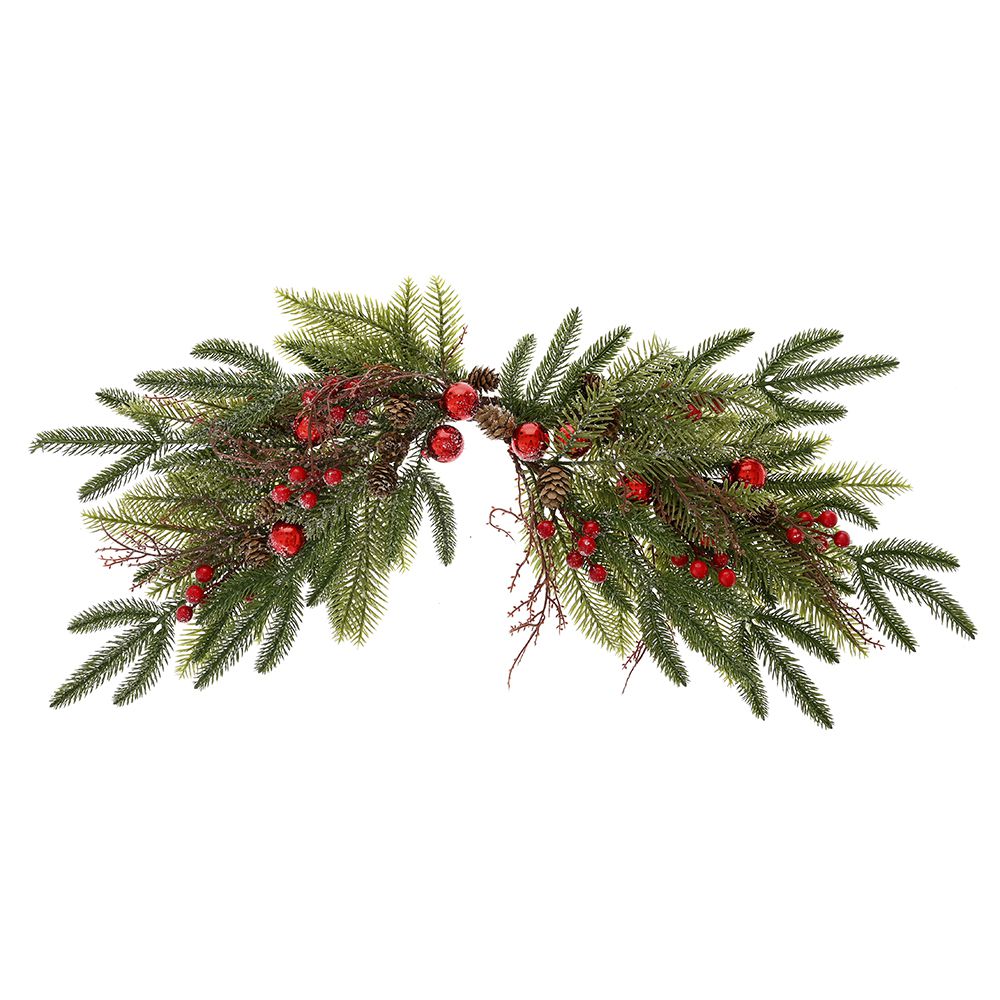 79714 GIRLAND DEKORACIJA SA CRVENIM BOBOCAMA 72 CM