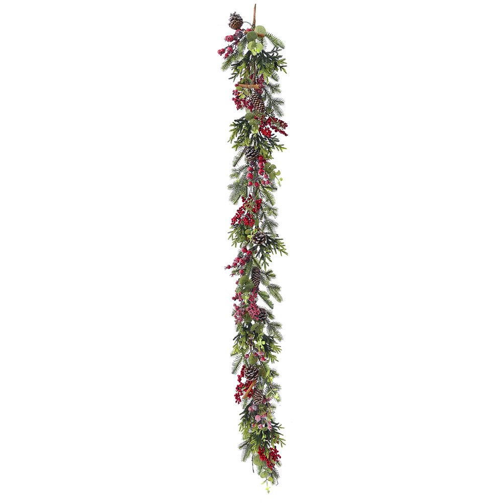 GIRLAND SA CRVENIM BOBICAMA I ŠIŠARKAMA 150 CM