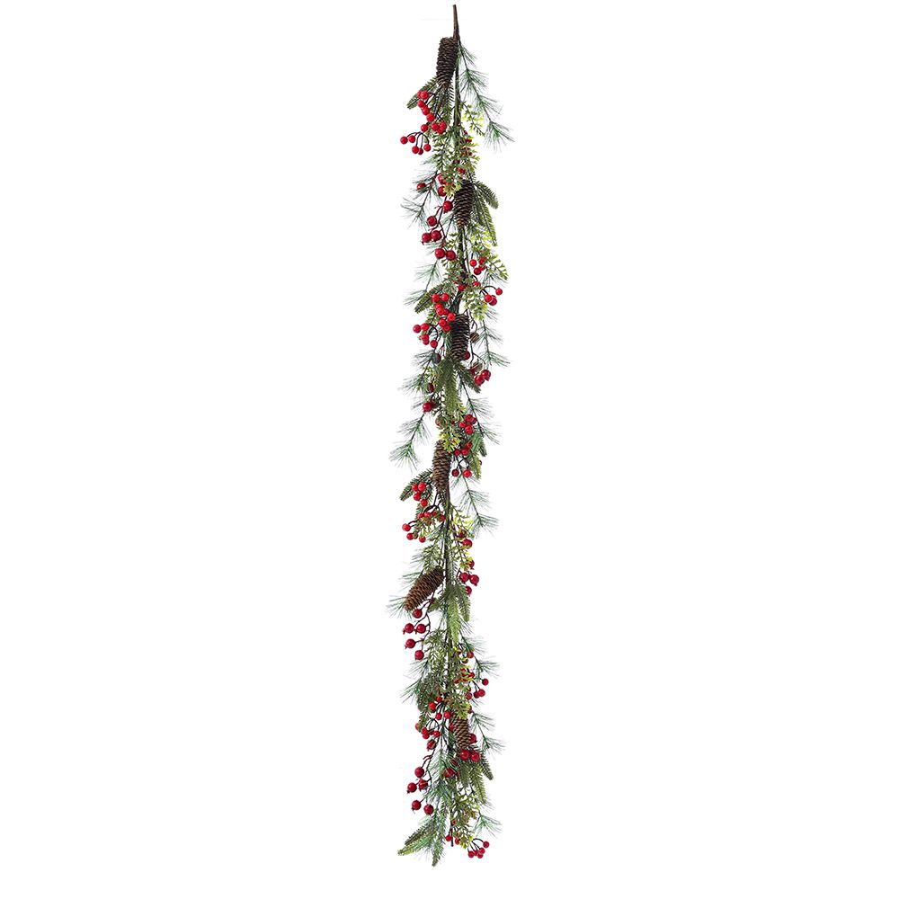 GIRLAND SA CRVENIM BOBICAMA I ŠIŠARKAMA 180 CM