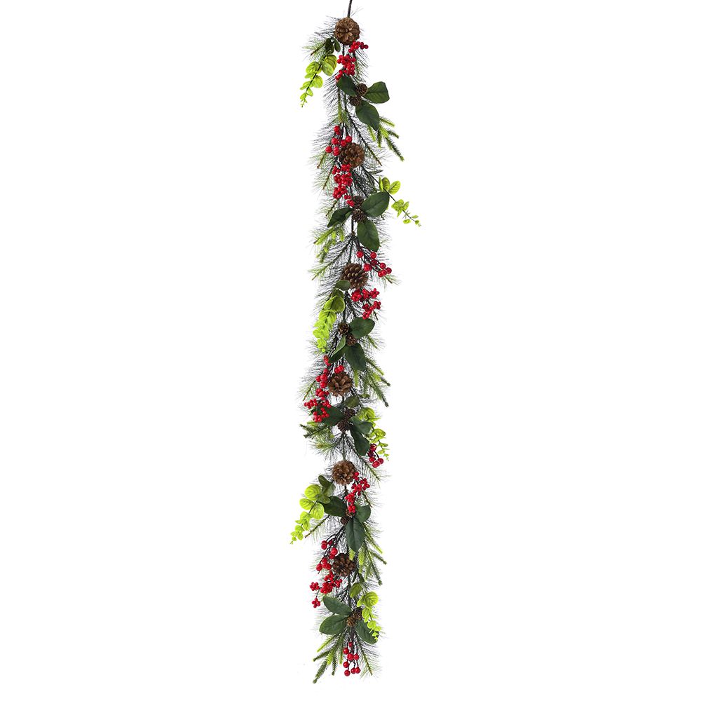 GIRLAND SA CRVENIM BOBICAMA I ŠIŠARKAMA 180 CM