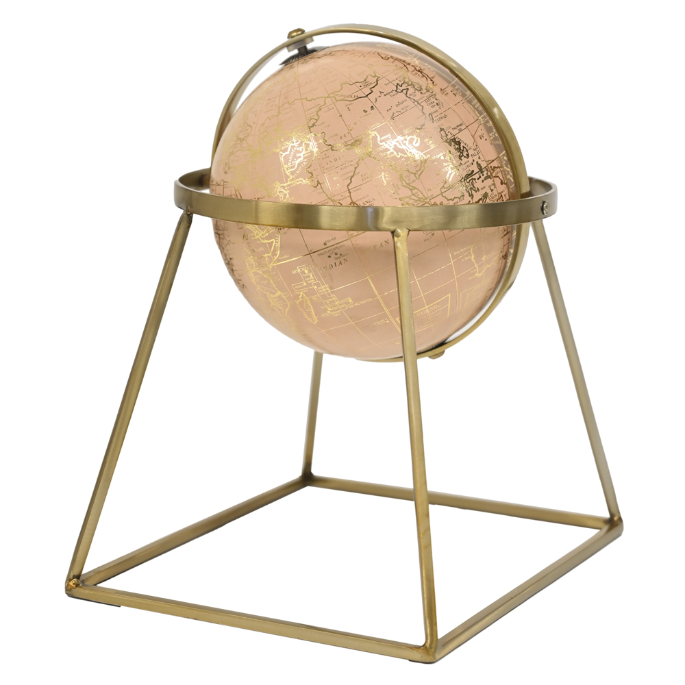 76336 GLOBUS NA POSTOLJU DRVO METAL 18X28 CM