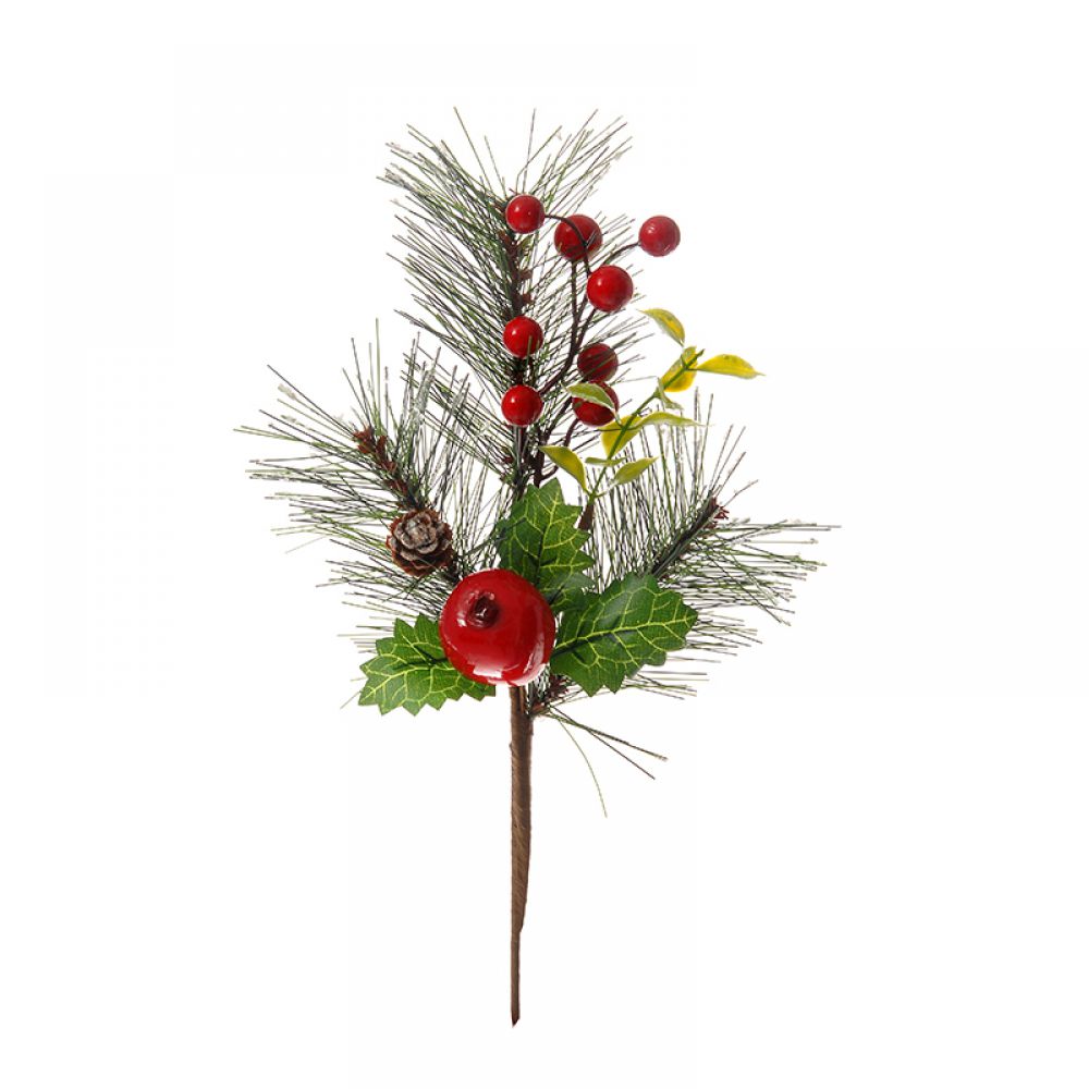 54057 GRANČICA SA NAROM I CRVENIM BOBICAMA 33 CM