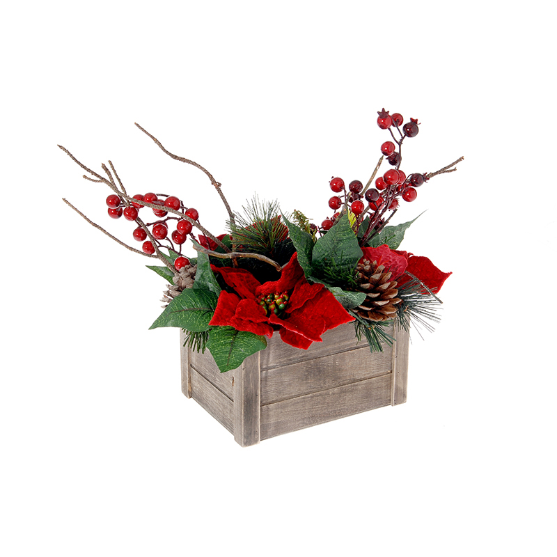 51203 X IKEBANA SA NOVOGODIŠNJIM CVEĆEM 30*30cm