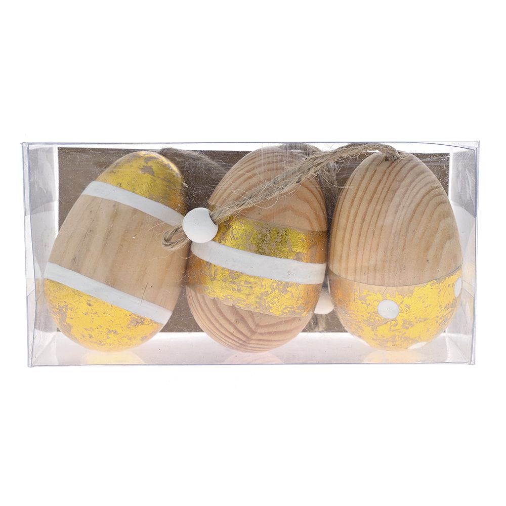 77230 JAJA DRVENA NATURAL ZLATNA S/3 6X4 CM