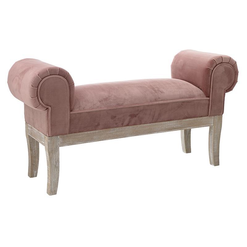 3507210155 KANABE DRVENI TAPACIRAN PLIŠEM U ROZE BOJI 