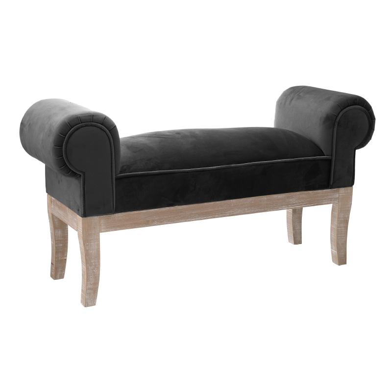 3507210193 KANABE STOLICA TAPACIRANI CRNIM PLIŠEM 104*30*54cm