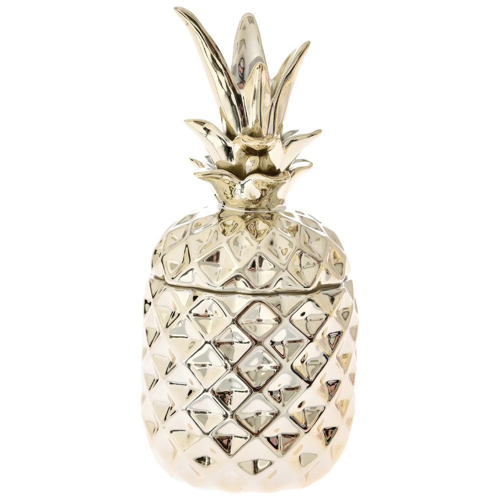 66726 KERAMIČKA KUTIJA ANANAS ZLATNI 10*23cm