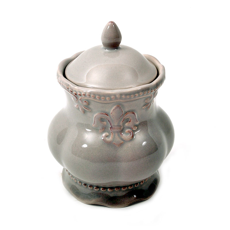 25815038 KERAMIČKA POSUDA ZA BISKVITE SIVA 13*13*18cm