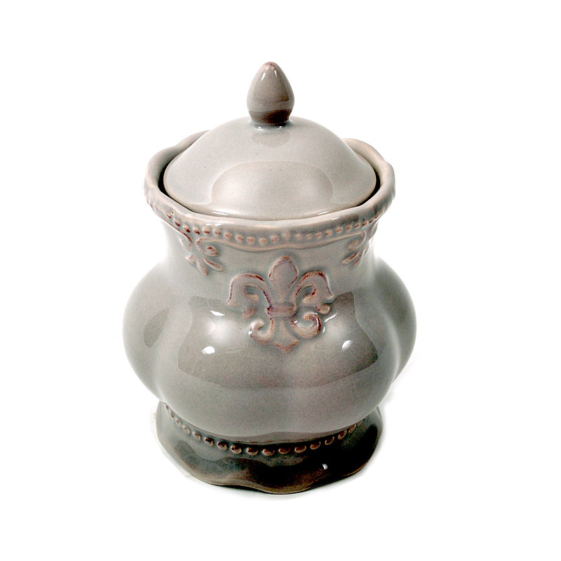 25815040 KERAMIČKA POSUDA ZA BISKVITE SIVA 17*16,5*24,5cm