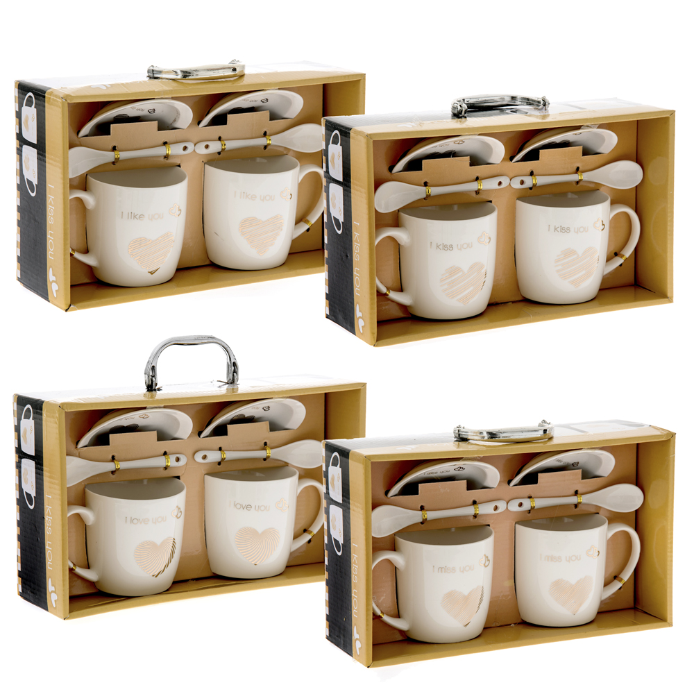 66298 KERAMIČKA ŠOLJA SET U POKLON KUTIJI 4 DEZENA