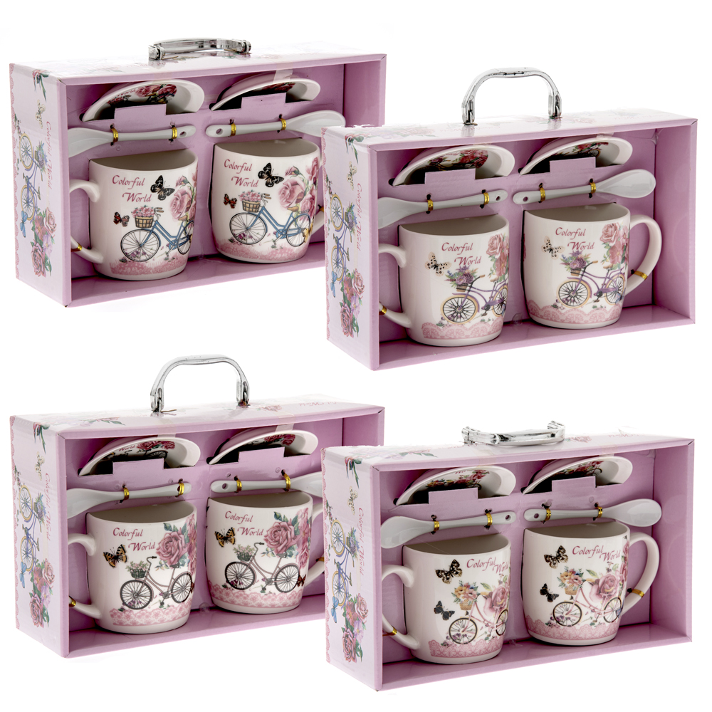 66293 KERAMIČKA ŠOLJA SET U POKLON KUTIJI 4 DEZENA