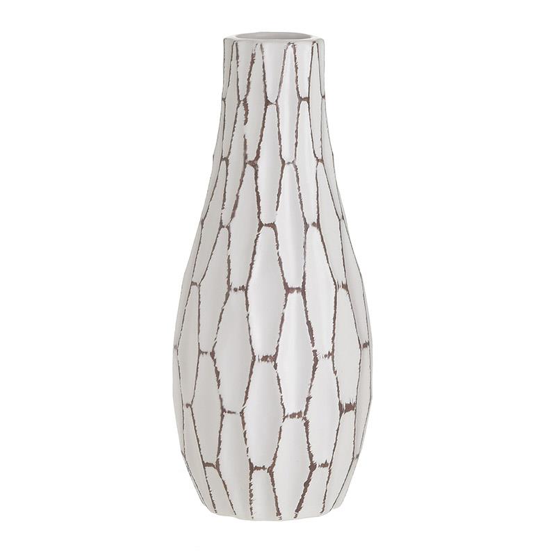 3707550091 KERAMIČKA VAZNA ANTIK BELA 10X24 CM