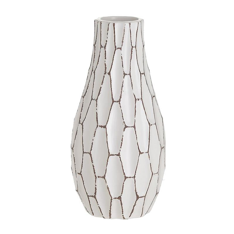 3707550092 KERAMIČKA VAZNA ANTIK BELA 9X19 CM