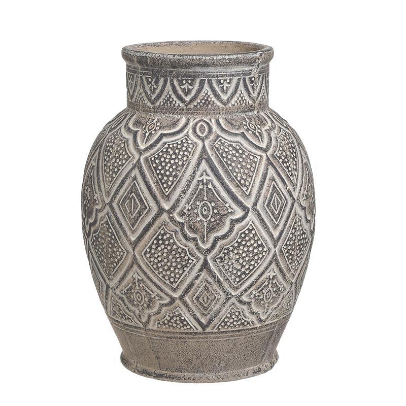 3704990099 KERAMIČKA VAZNA BRAON BELA 22X212X30 CM