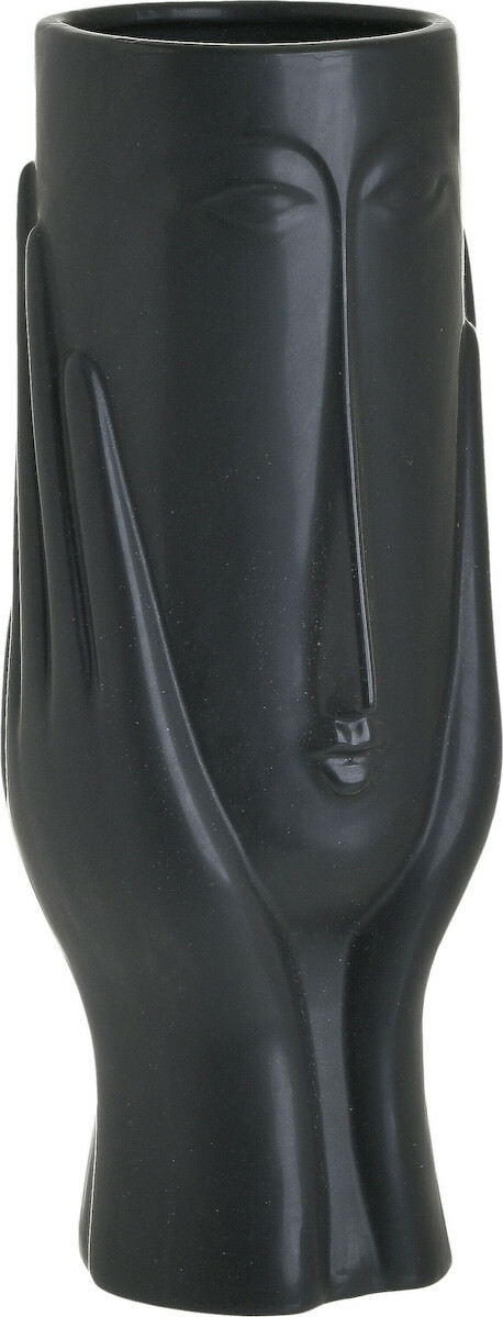 3707550030 KERAMIČKA VAZNA LICE CRNA 12X30 CM