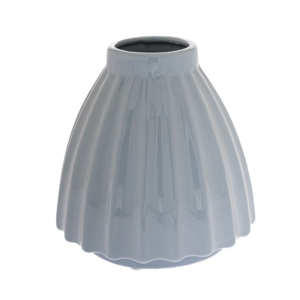 84502 KERAMIČKA VAZNA SIVA 16 CM