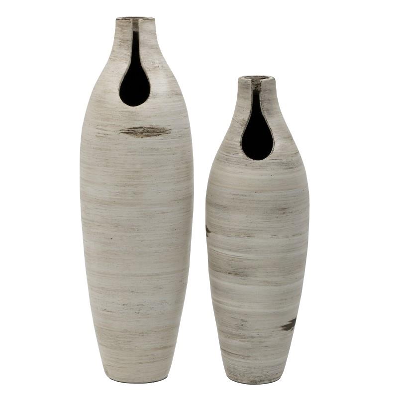 3704110018  KERAMIČKI ĆUP ANTIK BELI S/2 25X25X80 CM