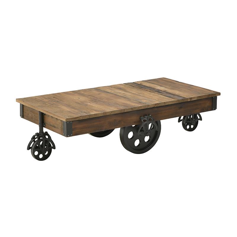 3501020034 KLUB STO DRVO METAL NATURAL CRNI SA TOČKOVIMA 136X65X34 CM