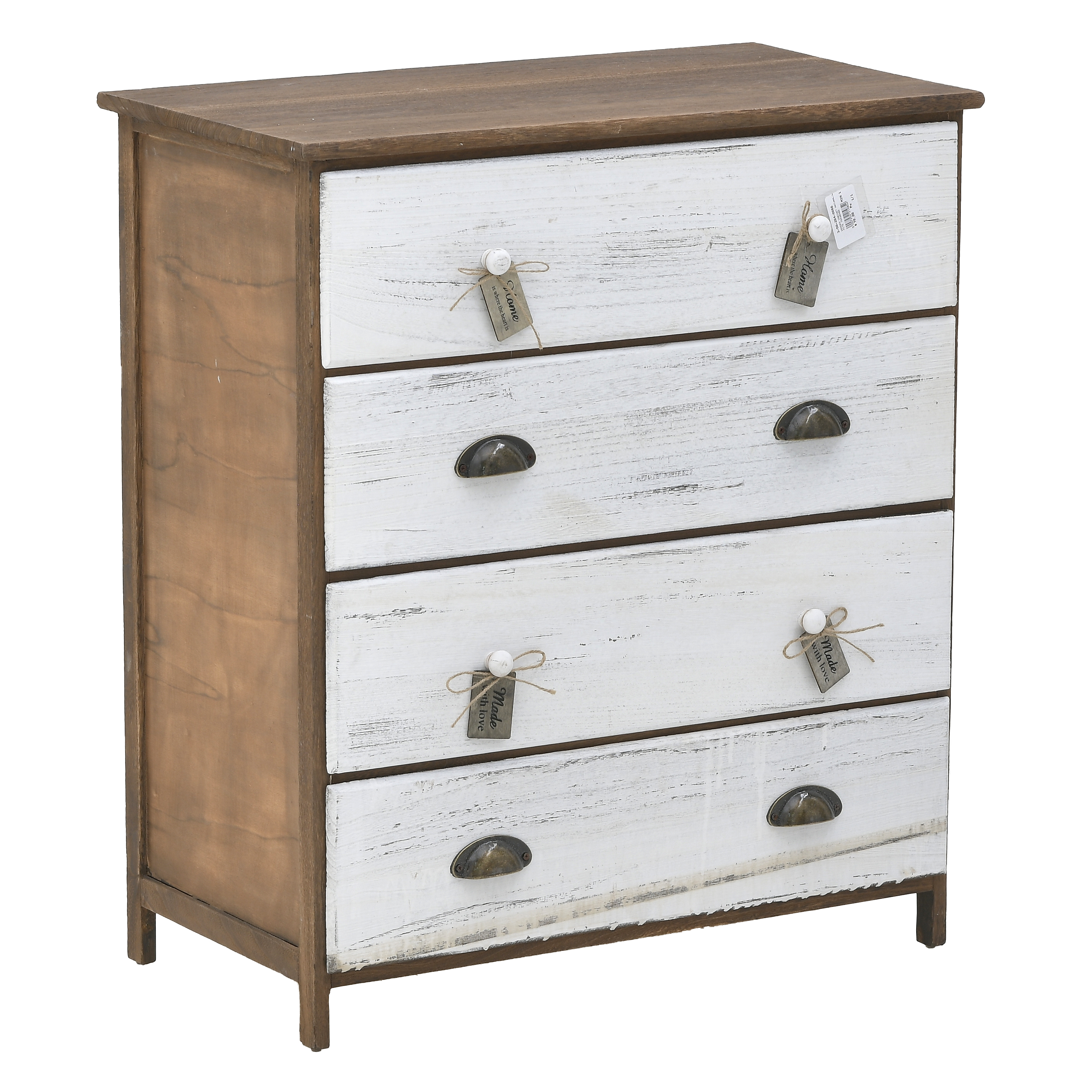 3502640066 KOMODA DRVENA ANTIK NATURAL BELA 70X38X80 CM