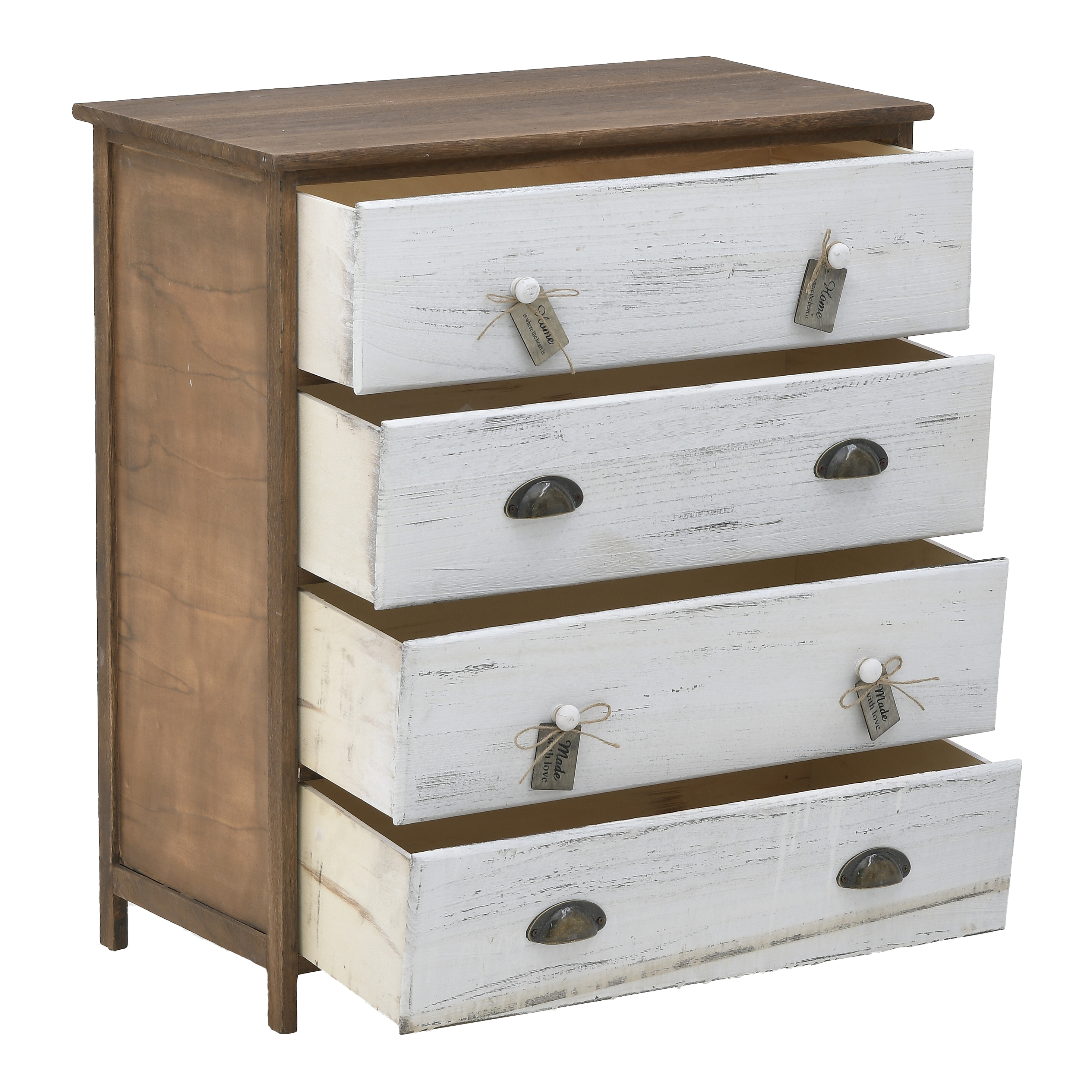 3502640066 KOMODA DRVENA ANTIK NATURAL BELA 70X38X80 CM