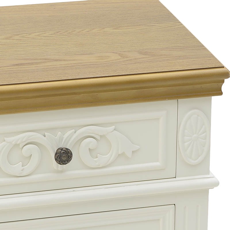 3504870042 KOMODA DRVENA BELO BRAON 48*35*69cm