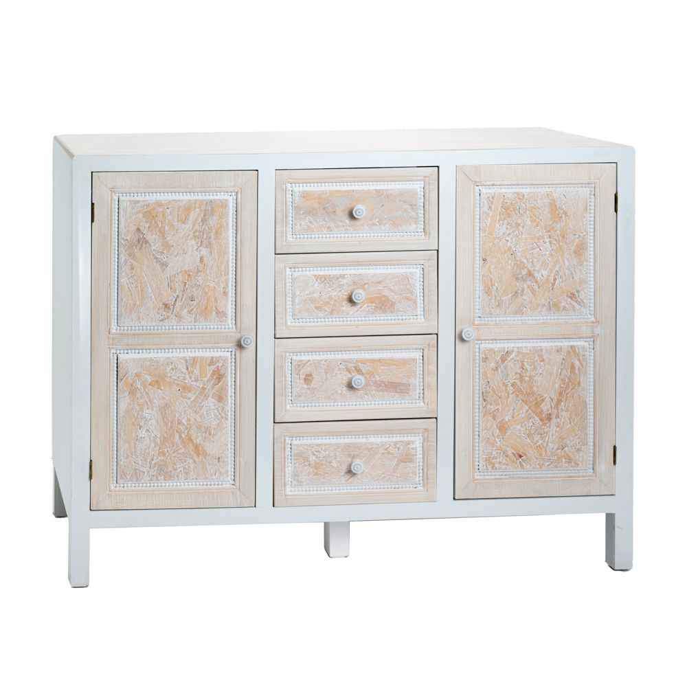 KOMODA DRVENA BEŽ BELA 120X40X90 CM