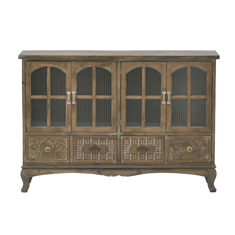 3509130045 KOMODA DRVENA SA DUBOREZOM 120X32X84 CM