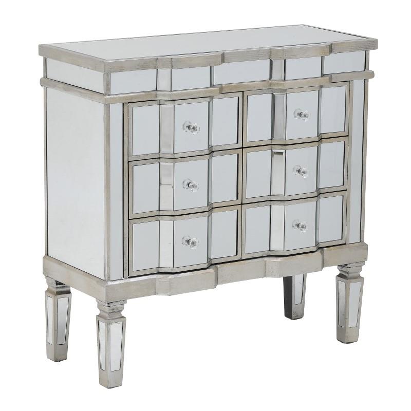 3504500025 KOMODA DRVENA SA OGLEDALIMA 80X36X80 CM