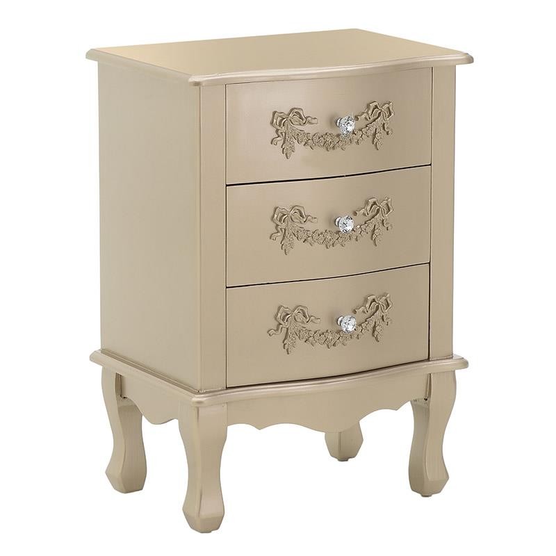 3506660010 KOMODA DRVENA ZLATNA 48*35*68cm