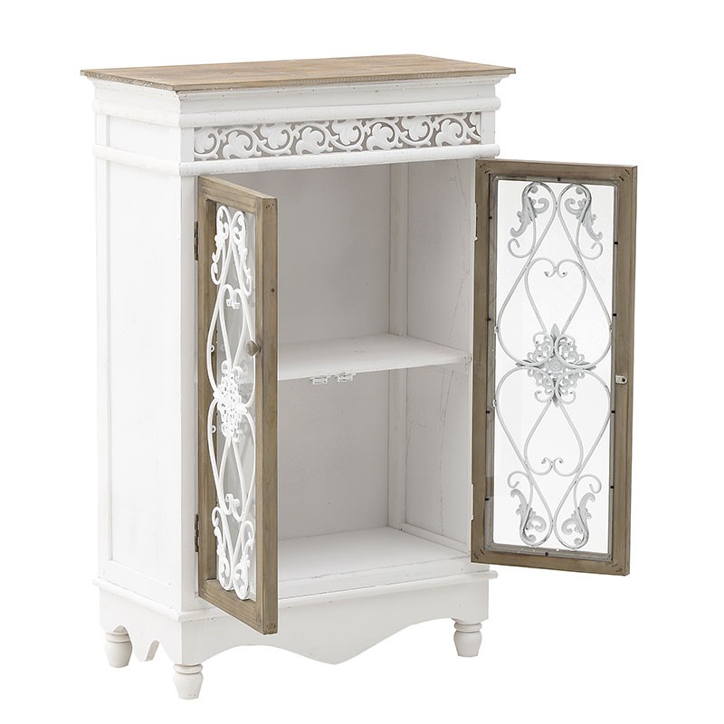 3503190001 KOMODA DRVO-METAL BRAON-BELA 63*31*100cm