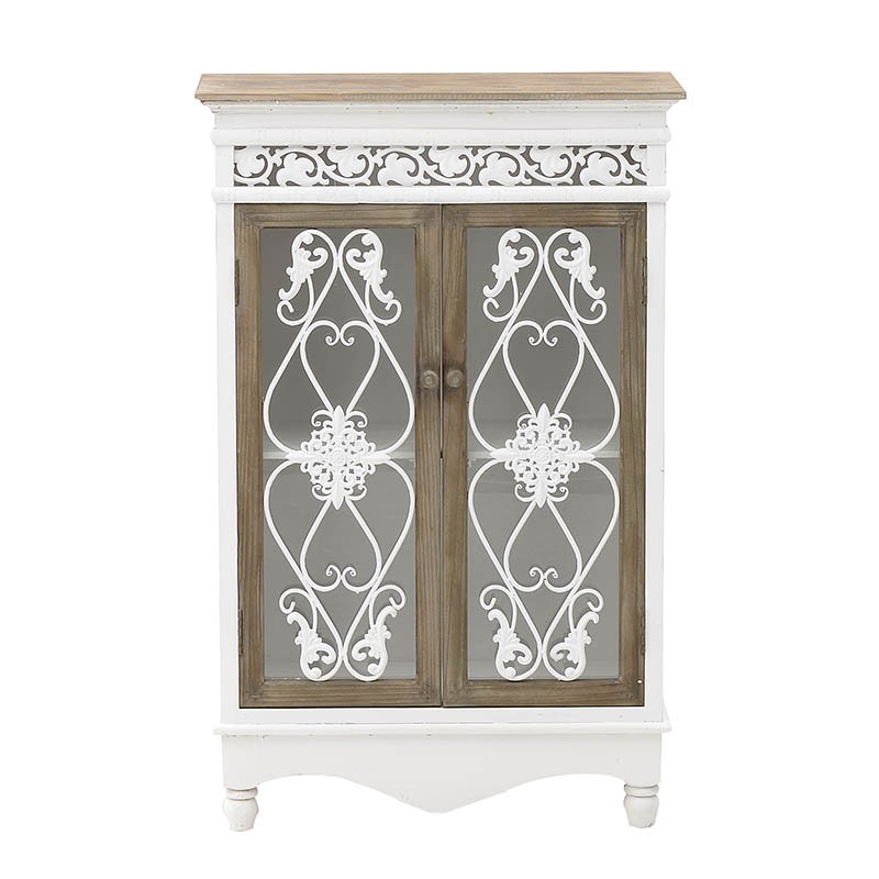 3503190001 KOMODA DRVO-METAL BRAON-BELA 63*31*100cm