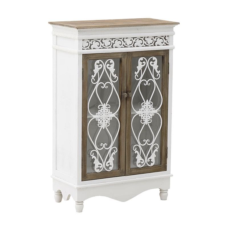 3503190001 KOMODA DRVO-METAL BRAON-BELA 63*31*100cm