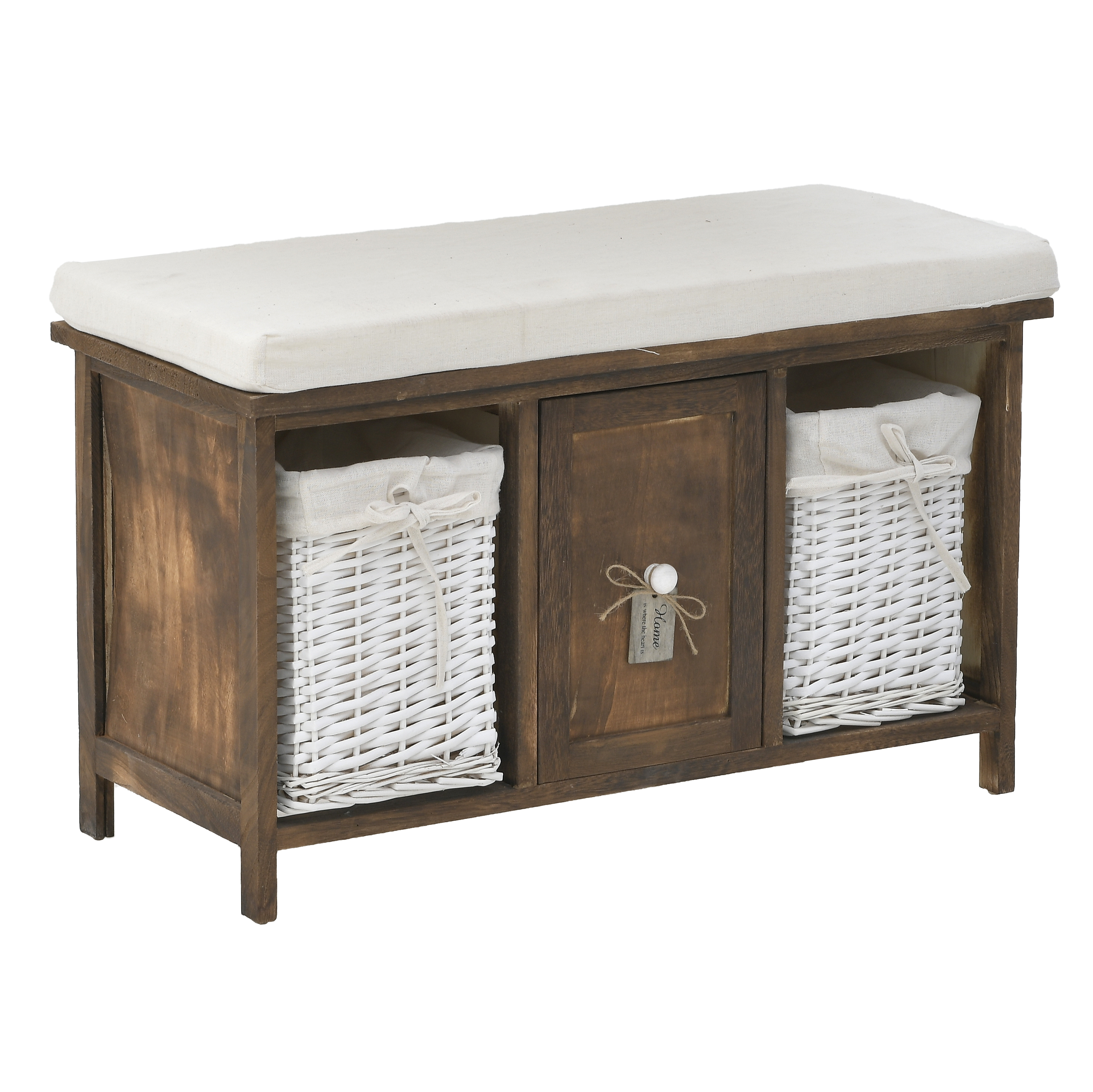 3502640068 KOMODA TABURE DRVENA ANTIK NATURAL BELA 73X32X45 CM