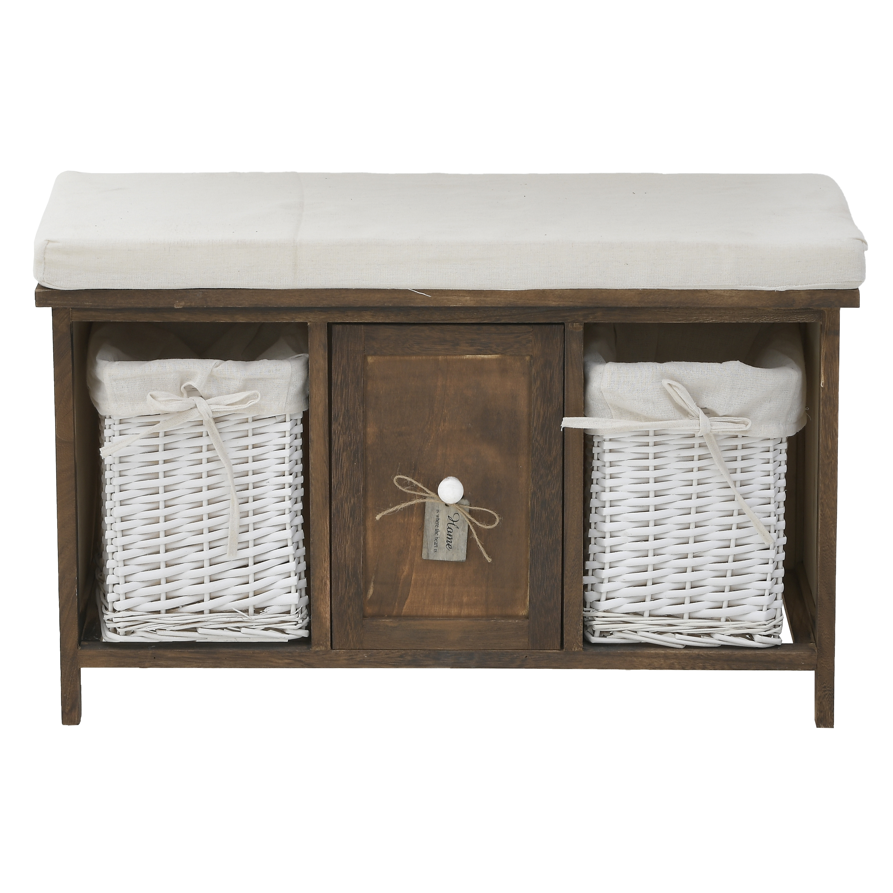3502640068 KOMODA TABURE DRVENA ANTIK NATURAL BELA 73X32X45 CM