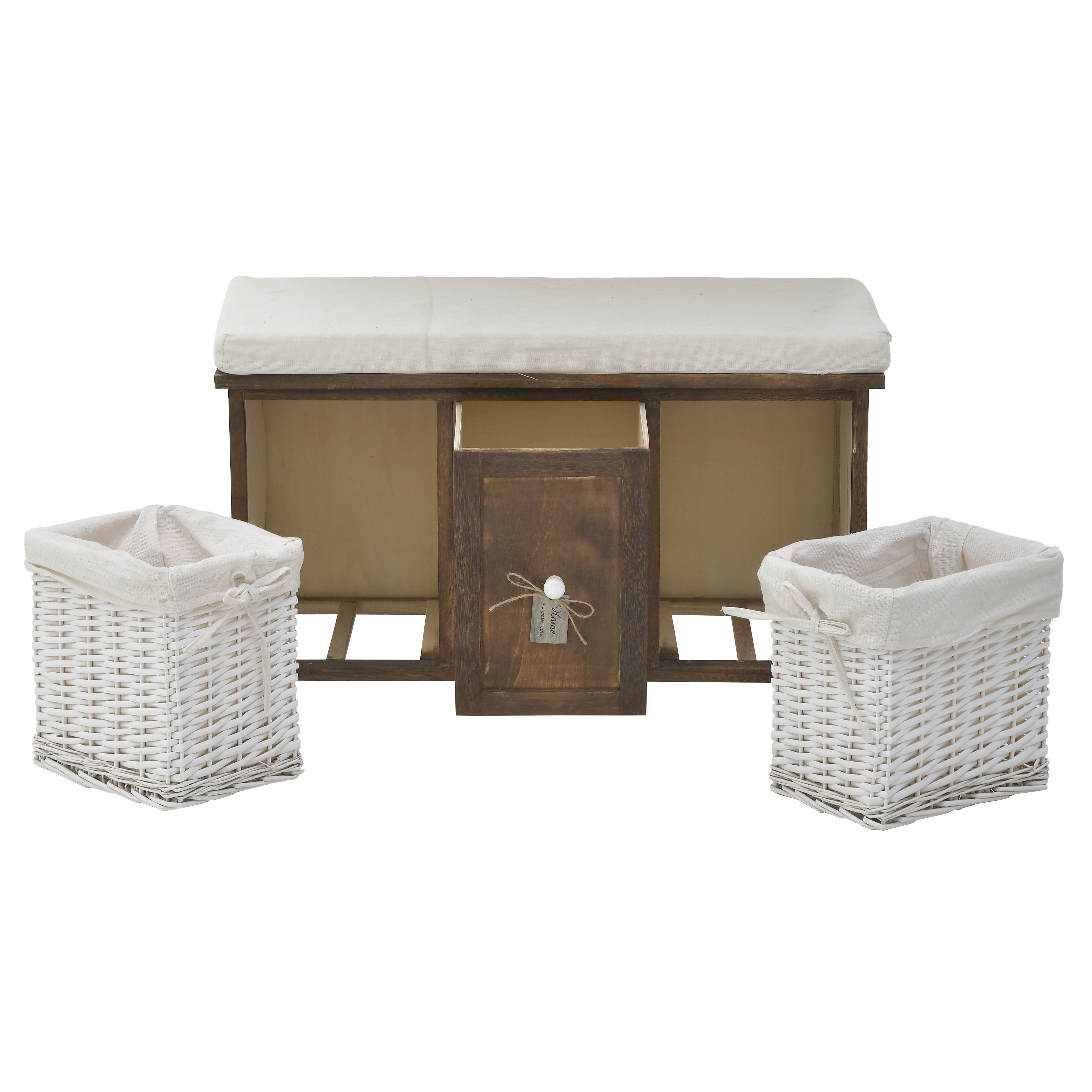 3502640068 KOMODA TABURE DRVENA ANTIK NATURAL BELA 73X32X45 CM