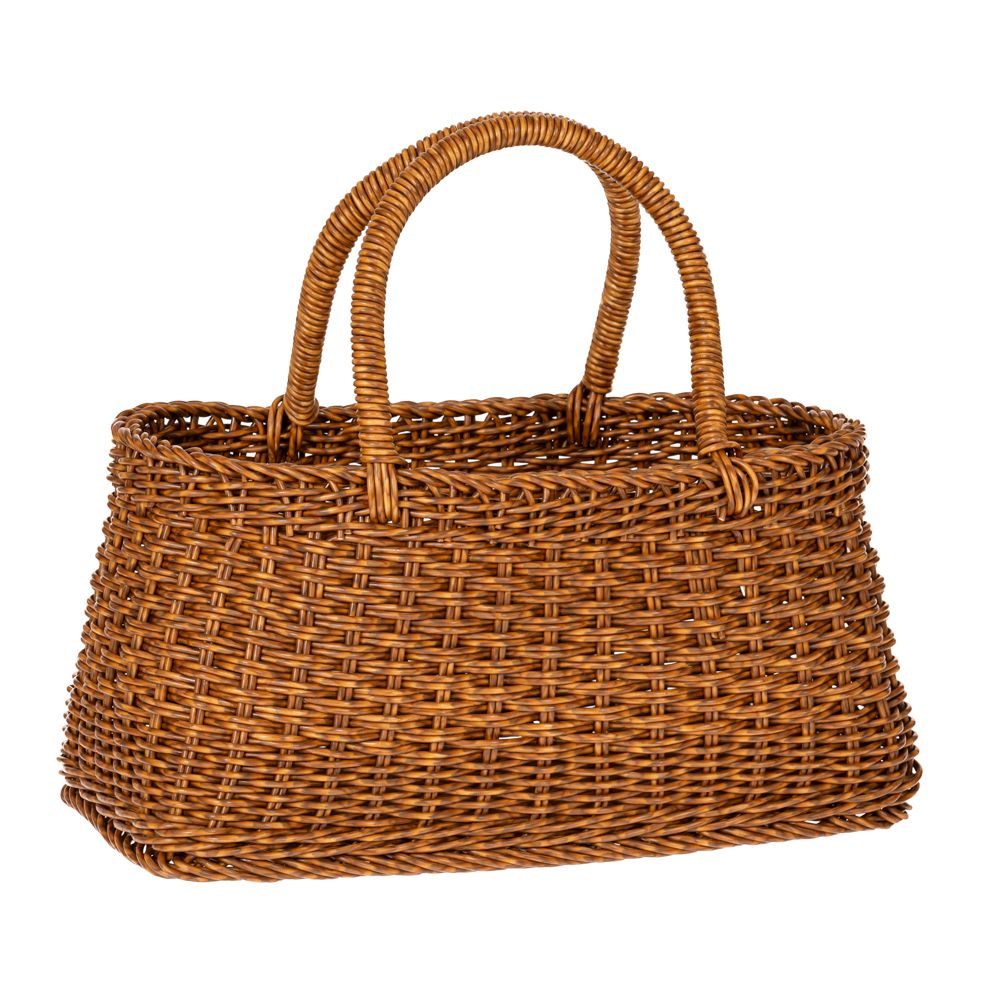 *85954 KORPA SA DRŠKOM OD RATANA BRAON 30X15,5X15/30 CM