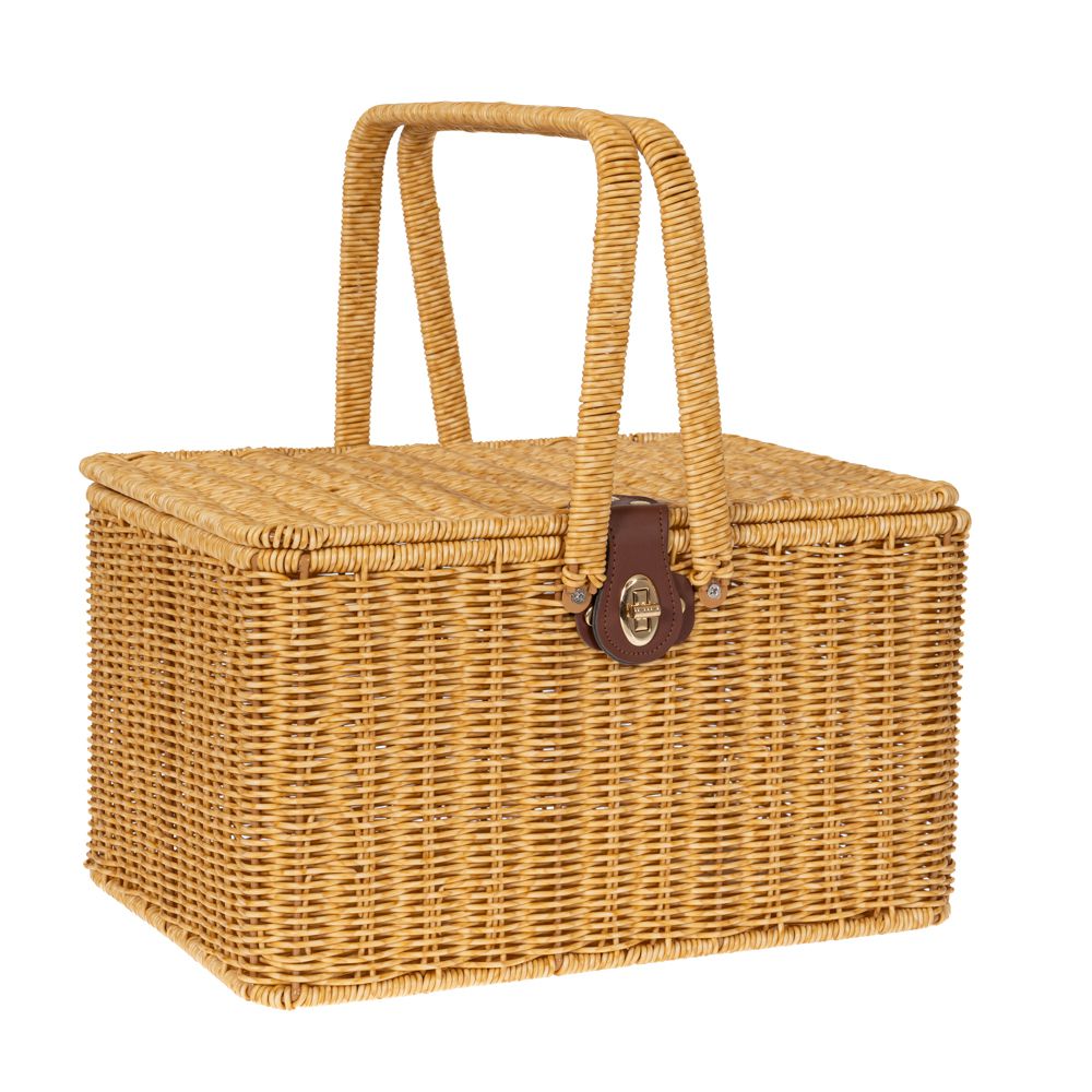 *85941 KORPA ZA PIKNIK OD RATANA BEŽ 35X26X26/33 CM