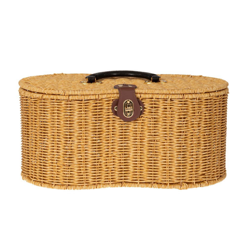 *85945 KORPA ZA PIKNIK OD RATANA BEŽ 41X23.5X19/26 CM