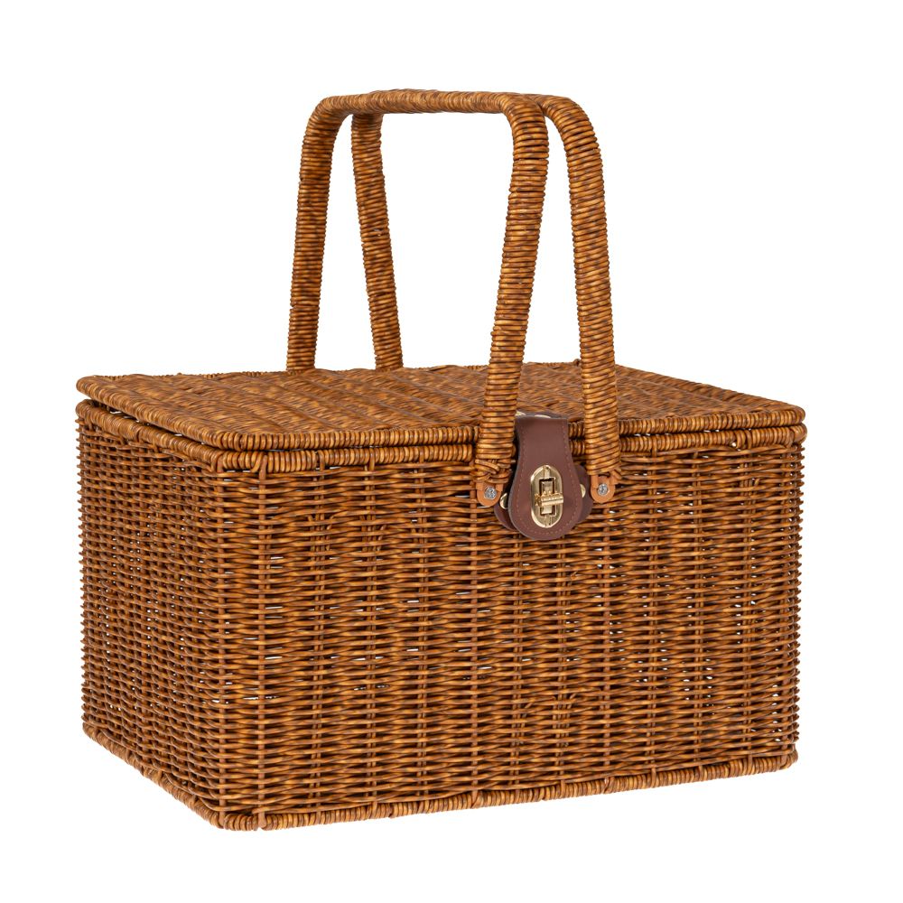 *85942 KORPA ZA PIKNIK OD RATANA BRAON 35X26X26/33 CM