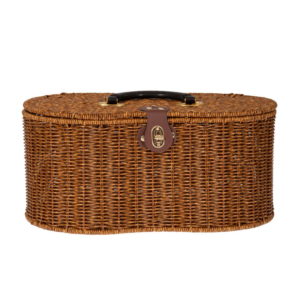 *85944 KORPA ZA PIKNIK OD RATANA BRAON 41X23,5X19/26 CM