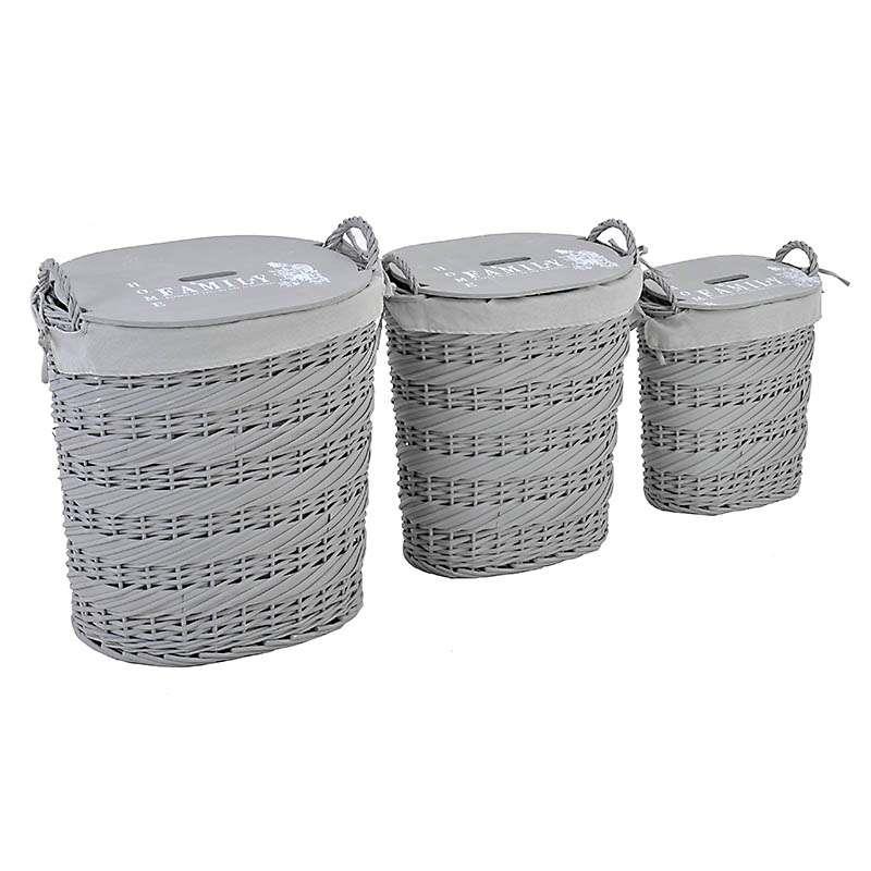 3653260002 KORPA ZA VEŠ SIVA PLETENA S/3 49*38*51cm,