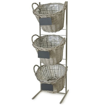 37139 KORPE NA 3 SPRATA SIVE NA METALNOM POSTOLJU 35*33*114cm