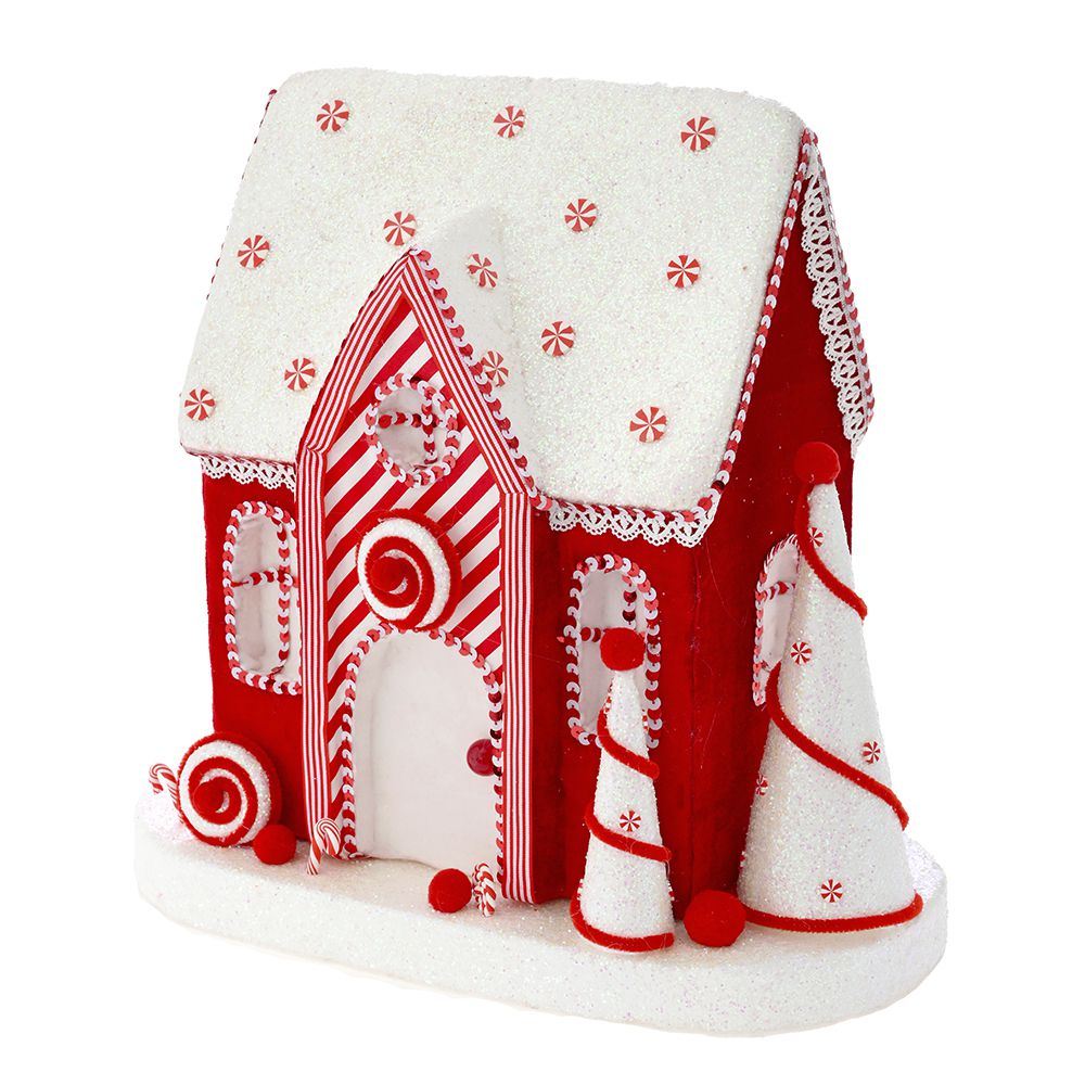 78223 KUĆA OD BOMBONA CRVENO BELA OD STIROPORA 40X22X38 CM