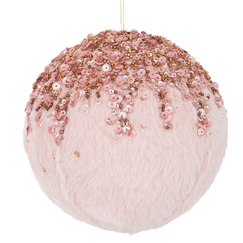 87916 KUGLA KRZNENA KOM. 12 CM ROZE SA STAKLIĆIMA