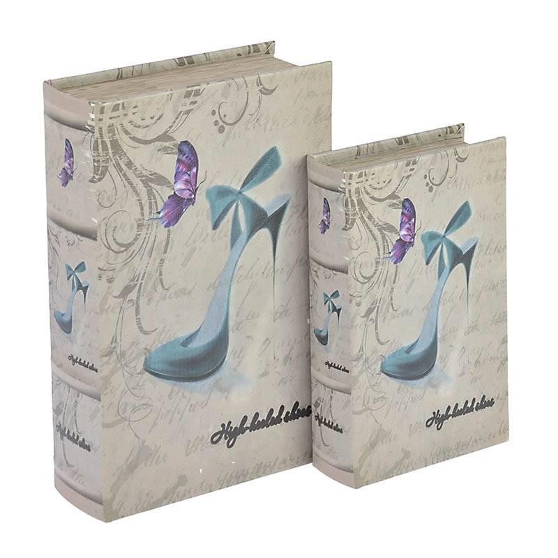3704350203 KUTIJA DRVENA U OBLIKU KNJIGE OBLOŽENA VEŠTAČKOM KOŽOM S/2 27*18*7cm
