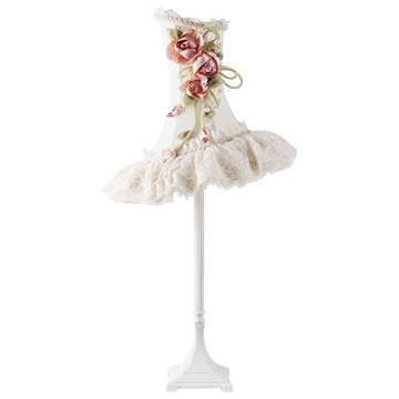 3152950009 STONA LAMPA SA ČIPKANIM ABAŽUROM I RUŽAMA 65cm 