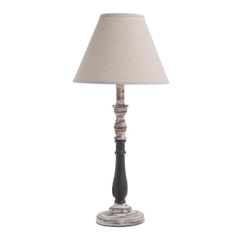 3158760155 LAMPA STONA ANTIK BEZ DRVO METAL SA PLATNENIM ABAŽUROM 23*48cm