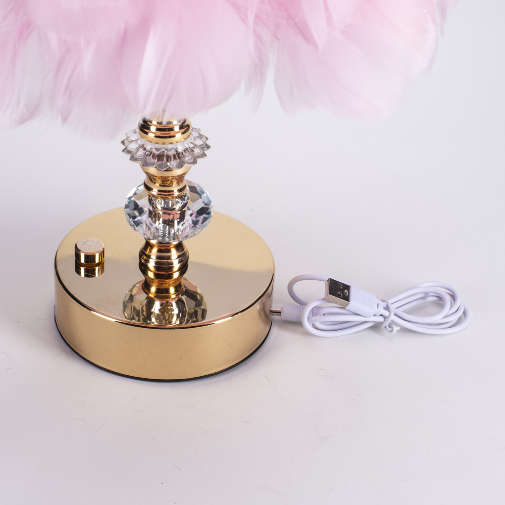 D-353 LAMPICA NA DODIR SA USB KABLOM I BATERIJAMA ROZE 35 CM