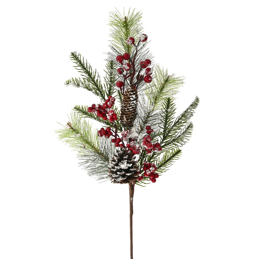 79107 LEDENA GRANČICA JELKE SA CRVENIM BOBICAMA 63 CM